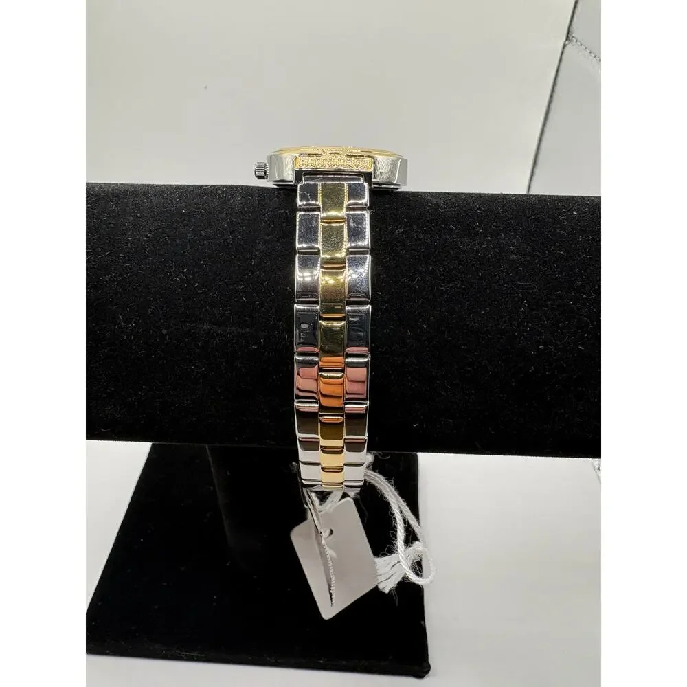 Guess GW0762L6 Two Tone Green Dial Watch Women's 28mm Crystal Accent